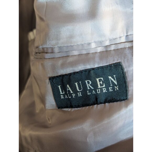 Lauren Ralph Lauren Mens 46R Wool & Silk Blend Two-Button Blazer Gray Plaid Notc - Picture 3 of 5